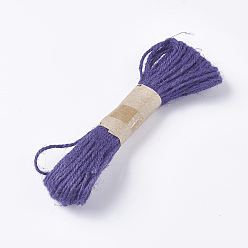 Индиго Джутовый шнур, джутовая струна, джутовый шпагат, для изготовления ювелирных изделий, индиговые, 1.5~2 мм, около 10.93 ярдов (10 м) / пачка