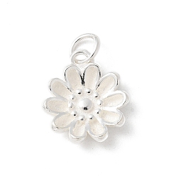 Серебро S925 подвеска из стерлингового серебра, цветок, серебряные, 15x13x3 мм