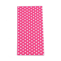 Темно-Розовый Бумажные мешки, без ручек, сумки для хранения, белый узор в горошек, свадьба день рождения подарочная сумка, темно-розовыми, 17.8x9x6.2 см