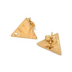 Rectangle 304 находка серег из нержавеющей стали, с горизонтальными петлями, ионное покрытие (ip), реальный 18 k позолоченный, прямоугольные, 12x13.5 мм, отверстие : 1.4 мм, штифты : 1 мм