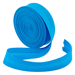 Темно-Голубой 10m поликоттоновая косая бейка с двойным сгибом, для аксессуаров для одежды, Cheongsam украшение, глубокое синее небо, 22 мм, около 10.94 ярдов (10 м) / комплект