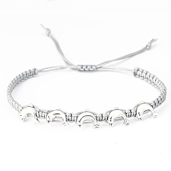 Dolphin Сплав плетёные браслеты из бисера, античное серебро, дельфин, 6-1/4~10-1/4 дюйм (16~26 см)