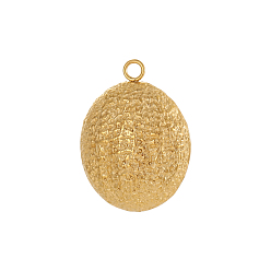 Настоящее золото 18K 304 подвески из нержавеющей стали, овальные амулеты, ионное покрытие (ip), реальный 18 k позолоченный, 28x21 мм