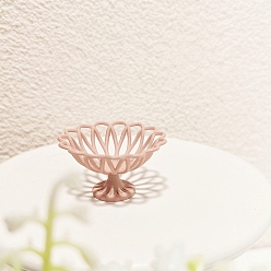 Фламинго Модель фруктовой тарелки с высокими ножками из сплава, аксессуары для домашнего кукольного домика с микро-ландшафтом, притворяясь опорными украшениями, фламинго, 33x19 мм