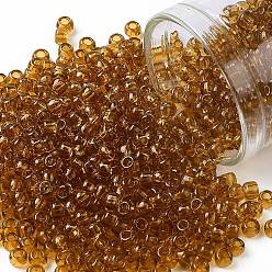(2C) Transparent Topaz TOHO Round Seed Beads, Japanese Seed Beads, (2C) Transparent Topaz, 8/0, 3mm, Hole: 1mm, about 222pcs/bottle, 10g/bottle