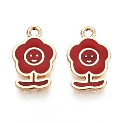 (123L) Белый крем непрозрачный блеск Подвески из эмали и сплава, стойки покрытие, , золотые, огнеупорный кирпич, 16x10x1.2 мм, отверстие : 1.6 мм