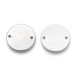 Нержавеющая Сталь Цвет Устойчивы к потускнению 201 соединители из нержавеющей стали, плоско-круглые, цвет нержавеющей стали, 30x1 мм, отверстие : 2 мм
