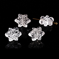 Снежинка Природный кристалл кварца бусины, резные бусины из горного хрусталя, снежинка, 16x8 мм