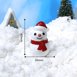 Белый Рождественские украшения из микропейзажа из смолы, снеговик, белые, 40x26 мм