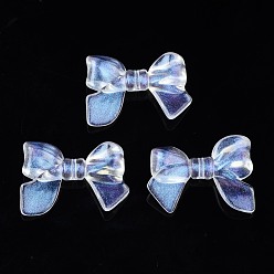 Clear Transparent Acrylic Beads, Glitter Powder, Bowknot, Clear, 24x31.5x7.5mm, Hole: 1.6mm, about 230pcs/500g