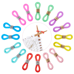 (52) Непрозрачная лаванда 80шт 8 цветные резиновые заглушки для спиц, защита острия спиц, с 10 шт. латунные кольца с подвесками для бокалов, разноцветные, 2x0.7 см, 10 шт / цвет