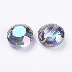 Colorful Imitation Austrian Crystal Beads, Grade AAA, Faceted, Flat Round, Colorful, 12x6.5mm, Hole: 0.9~1mm