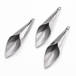 Stainless Steel Color Tarnish Resistant 304 Stainless Steel Pendants, Calla Lily, Stainless Steel Color, 47x13.5x10mm, Hole: 1.5mm