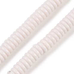 (404) Непрозрачное AB Кислое яблоко Cмола бисер нитей, имитация драгоценных камней, рондель, цветочный белый, 6x2 мм, отверстие : 1.5 мм, около 190 шт / нитка, 14.96'' (38 см)