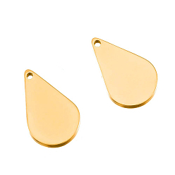 Золотой Амулеты из нержавеющей стали, очарование слезы, золотые, 14x9 мм