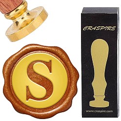 Letter S Латунная восковая печать с деревянной ручкой, для diy scrapbooking, Письмо с, 25 мм