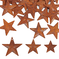 Кокосово-Коричневый 30шт 3 стили железные подвески, ржавчина, звезда, кокосового коричневый, 38~59x39.5~62x4~6 мм, отверстие : 1~2.5 мм, 10 шт / стиль