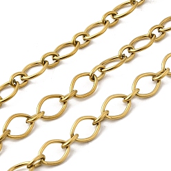 Золотой 304 цепи овальные из нержавеющей стали, несварные, с катушкой, ионное покрытие (ip), золотые, 9x6.5x1 мм