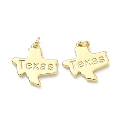 Настоящее золото 18K Латунные подвески, самородки со словом «техасские прелести», долговечный, стойки покрытие, без свинца и без кадмия, реальный 18 k позолоченный, 19.5x19.5x2.5 мм, Перейти кольцо: 5x1 мм, 3 мм внутренним диаметром