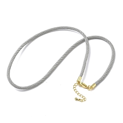Темно-Серый 3 изготовление ожерелий из нейлонового шнура миланского плетения толщиной ☐ мм, с латунными выводами и 304 застежками из лобстера из нержавеющей стали, золотые, стойки покрытие, долговечный, темно-серый, 17.83 дюйм (45.3 см)