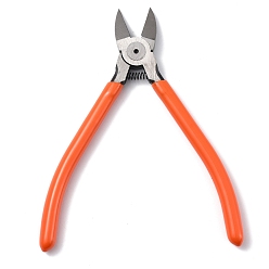 Coral Chrome-vanadium Steel Jewelry Pliers, Side Cutting Plier, with Plastic Handles, Coral, 16.3x8.1x1.15cm