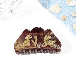 Кокосово-Коричневый Акриловые заколки для волос с рисунком динозавра, аксессуары для волос для женщин и девочек, кокосового коричневый, 50x105 мм