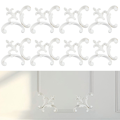 Белый Аппликация, вырезанная из смолы, неокрашенная накладка мебель украшения дома, цветок, белые, 95x118x13 мм