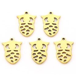 Золотой Вакуумное покрытие pvd 304 подвески из нержавеющей стали, лазерная резка, сова, реальный 18 k позолоченный, 16x11x1 мм, отверстие : 1.2 мм