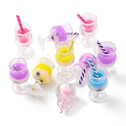 (52) Непрозрачная лаванда Подвески из полупрозрачной смолы, пить чары, чашка чая с молоком, разноцветные, 35.5x16 мм, отверстие : 1.8 мм, около 10 шт / упаковка