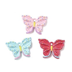 (52) Непрозрачная лаванда Подвески из сплава краски для выпечки, бабочка, разноцветные, 15x20.5x3.5 мм, отверстие : 1.2 мм