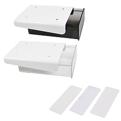 (52) Непрозрачная лаванда 2 цвета pp под столом для хранения, ящик органайзера стола, с наклейками на клей, для офиса дома школы, самоклеящийся выдвижной лоток для выдвижных ящиков, прямоугольные, разноцветные, 20x17x7.2 см, отверстие : 8 мм, 2sets / коробка