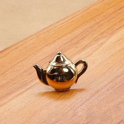 Золотой Ручка ящика из цинкового сплава, с винтами, шкаф тянет ручки для ящика, аксессуары для дверных ручек, чайник, золотые, 49x36x25 мм