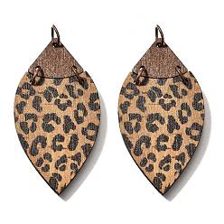 Сэнди Коричневый Большие подвески из тополя с принтом, Очарование лошадиных глаз, с целью перехода в кольце, песчаный коричневый, 55.5x29x2.5 мм, отверстие : 5 мм