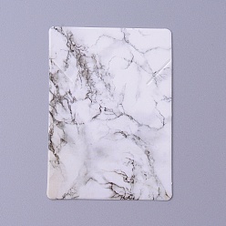 White Cardboard Necklace Display Cards, Rectangle with Marble Pattern, White, 6.95x5x0.05cm