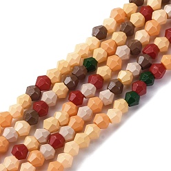 (52) Непрозрачная лаванда Выпечки нарисованных стеклянных бусин прядей, конус, окрашенная и подогревом, граненые, разноцветные, 4.5x3.5~4 мм, отверстие : 1.2 мм, около 109~112 шт / нитка, 15.63''~15.91'' (39.7~40.4 см)