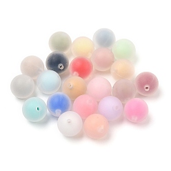 Круглые Пищевые экологически чистые силиконовые фокусные шарики, двухцветный круглый, круглые, 14.5 мм, отверстие : 2 мм