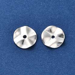 Посеребрённый Spacer бисер латунные, волнистых плоские круглые, без кадмия и без свинца, 925 серебро покрытием, 10x2 мм, отверстие : 1.2 мм