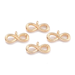 Golden Brass Pendants, Long-Lasting Plated, Infinity, Golden, 6.5x14x3mm, Hole: 1.5mm