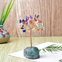 Флюорит Украшения для выставки скульптур из натурального флюорита, для домашнего офисного стола, дерево, 100 мм