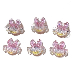Бледно-Розовый 5 шт. Кабошоны из смолы, с блеском порошок, краб, розовый жемчуг, 20x22 мм