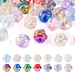 (52) Непрозрачная лаванда 28 шт. 14 цвета гальванизированные прозрачные акриловые бусины, поп-шарм, с покрытием цвета радуги, разноцветные, 17x16 мм, отверстие : 2.5 мм