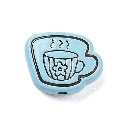 Светло-Голубой Окрашенного распылением сплава бисер, чашка, Небесно-голубой, 12x15x5 мм, отверстие : 1.8 мм