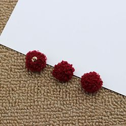 Темно-Красный Кулоны из волокна, с позолоченным сплавом, для ювелирных изделий diy, Серьги, круглые, темно-красный, 17~17.5x14.50 мм, отверстие: 1.50 мм