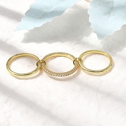 Real 14K Gold Filled Латунные микро проложить пальцев кольца кубического циркония, штабелируемые кольца, стойки покрытие, долговечный, без кадмия и без свинца, real 14 k золото заполнено, внутренний диаметр: 17.5~18.5 мм