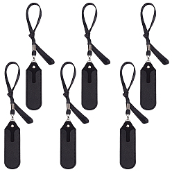 Черный 6шт. чехол для ручки из искусственной кожи, с поиском канатов и сплавов, чёрные, 121x39x6 мм