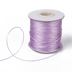 Violet Waxed Polyester Cord, Bead Cord, Violet, 0.5mm, about 169.51~174.98 Yards(155~160m)/Roll