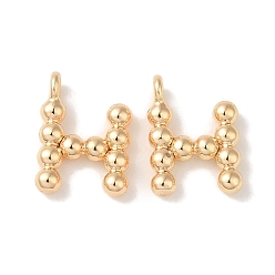 Настоящее золото 18K Латунные подвески, без кадмия, без никеля и без свинца, письмо амулеты, реальный 18 k позолоченный, 13x8.5x2 мм, отверстие : 1 мм