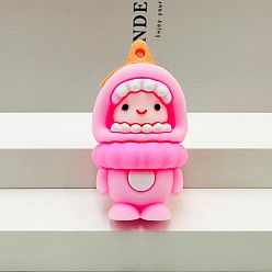 Темно-Розовый Пластиковые подвески из пвх, динозавр прелести, темно-розовыми, 55x26 мм