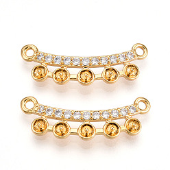 Настоящее золото 18K Латунные микро проложить кубического циркония подвески, без свинца, без никеля и без кадмия, реальный 18 k позолоченный, 10x20x3.5 мм, отверстие : 1.6 мм