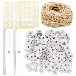 Wheat DIY Candle Making, with Candle Wick, Iron Candle Wick Base, Iron Candle Wick Holder Bar, Double-faced Self-adhesive Paper Stickers, Wheat, 1.2mm